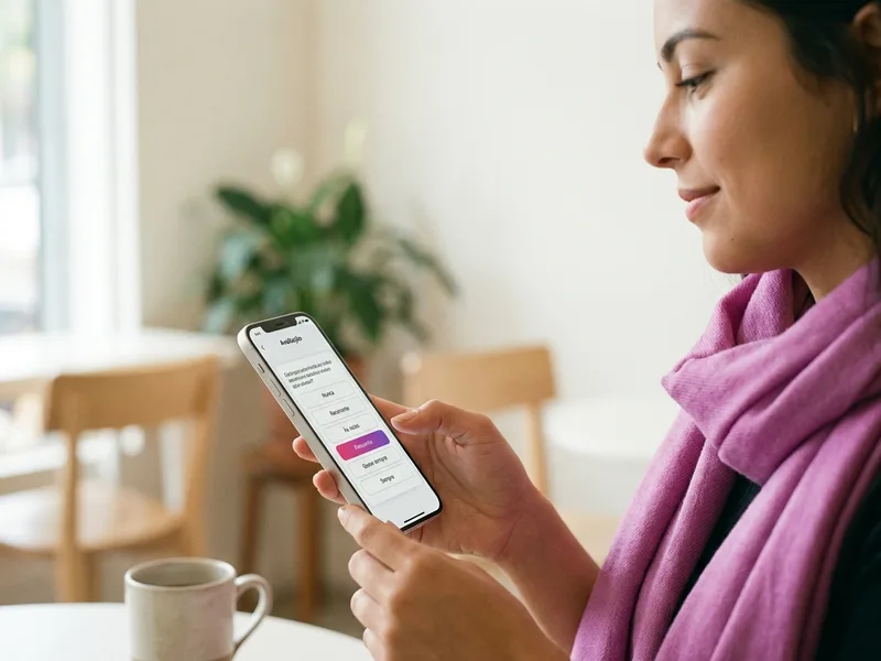 Colaboradora respondendo à avaliação no celular